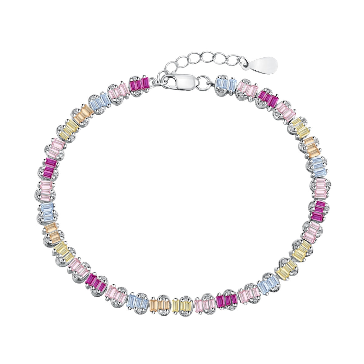 [Amore]Delicate Colorful Emerald Cut Party Bracelet
