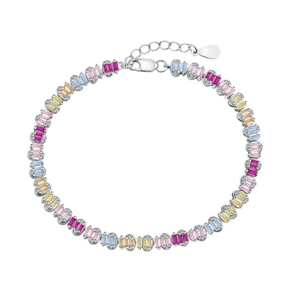 [Amore]Delicate Colorful Emerald Cut Party Bracelet