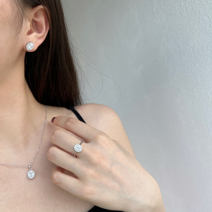 [Amore]Delicate Radiant Oval Cut Daily Earrings