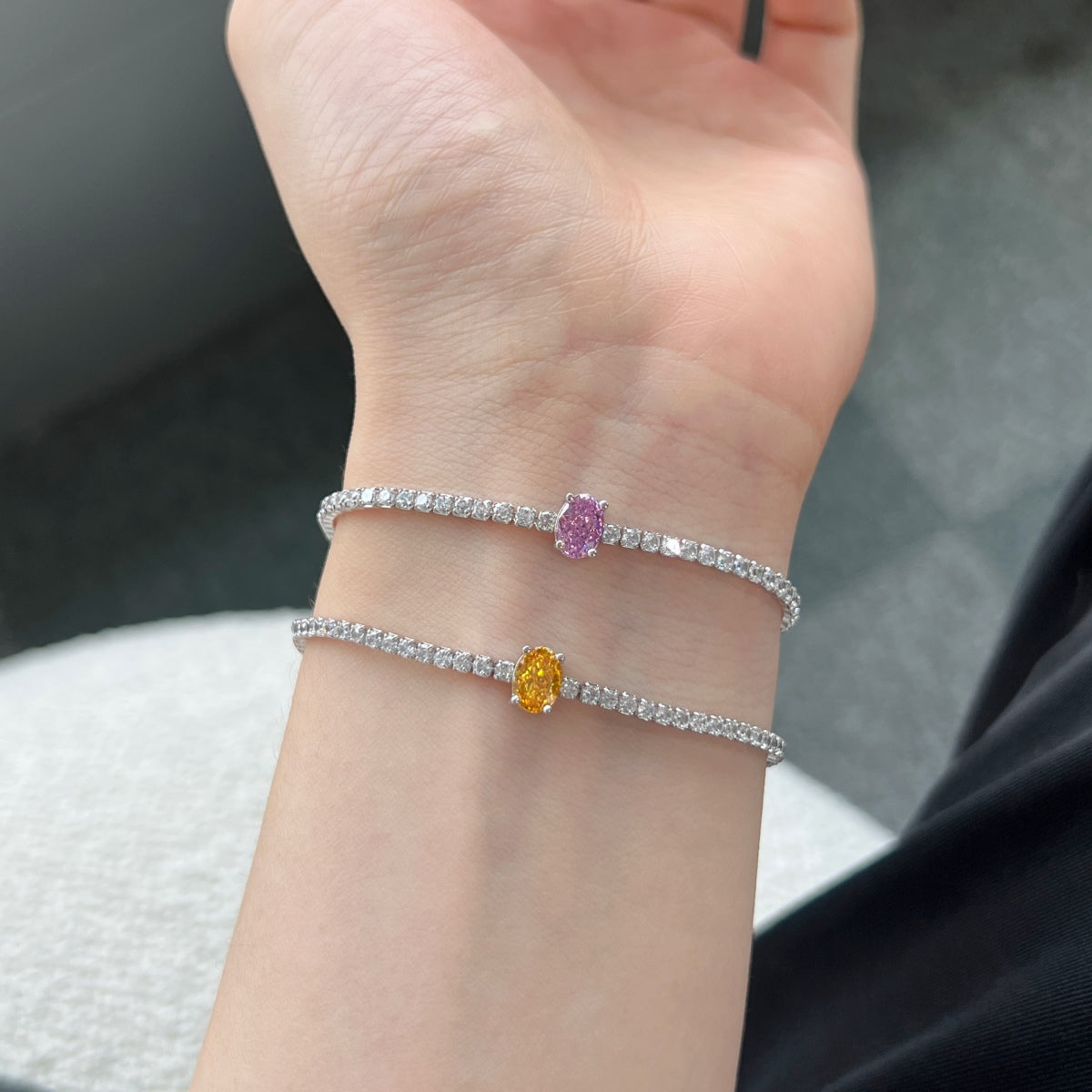 [Amore]0.75 Carat Exquisite Oval Cut Daily Bracelet