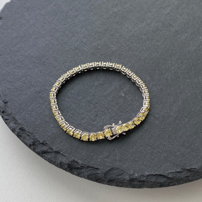 [Amore]Ornate Dazzling Round Cut Tennis Bracelet