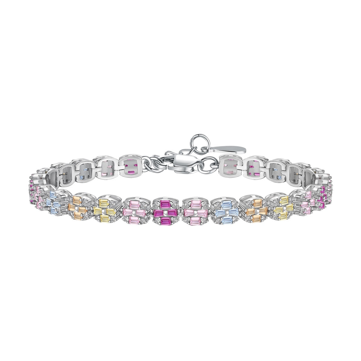 [Amore]Delicate Colorful Emerald Cut Daily Bracelet