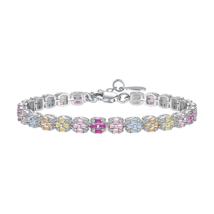 [Amore]Delicate Colorful Emerald Cut Daily Bracelet