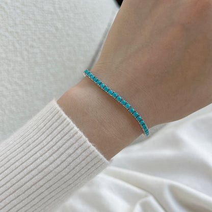 [Amore]Dainty Charming Round Cut Tennis Bracelet