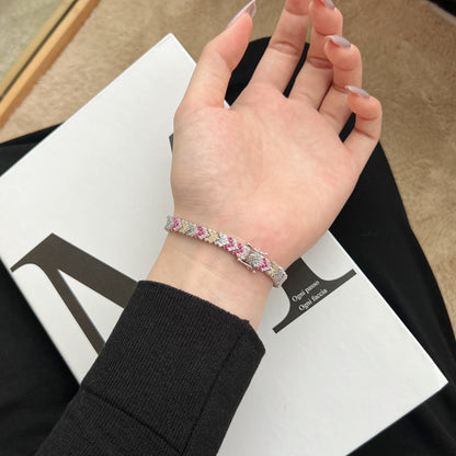 [Amore]Ornate Sparkling Round Cut Party Bracelet
