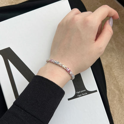 [Amore]Radiant Colorful Emerald Cut Party Bracelet