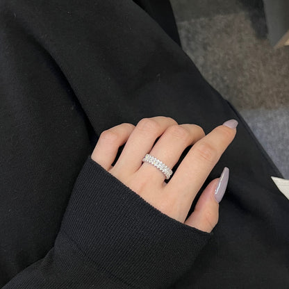 [Amore]Splashy Ornate Emerald Cut Cocktail Ring