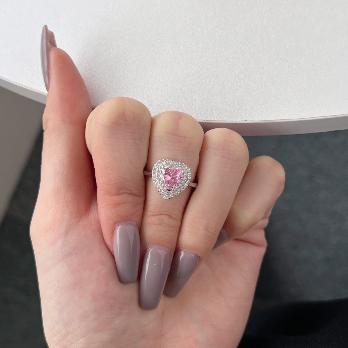 [Amore]Delicate Ebullient Heart Shape Wedding Ring