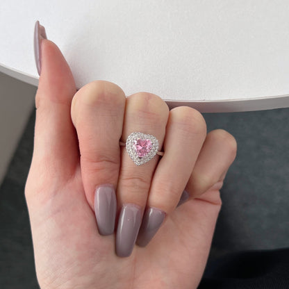 [Amore]Delicate Ebullient Heart Shape Wedding Ring