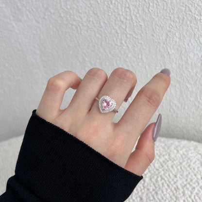 [Amore]Delicate Ebullient Heart Shape Wedding Ring