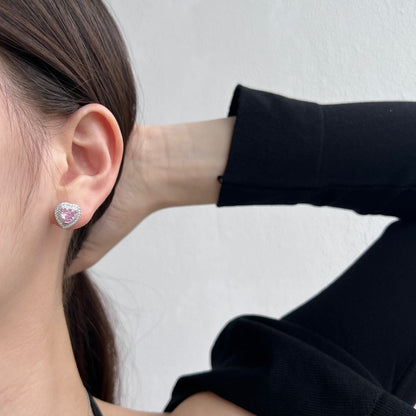 [Amore]Dazzling Heart Shape Lover Earrings