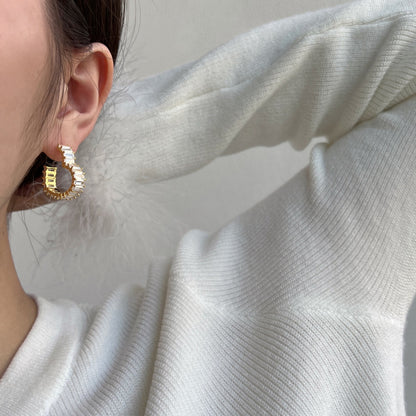 [Amore]Radiant Heart Cutout Earrings