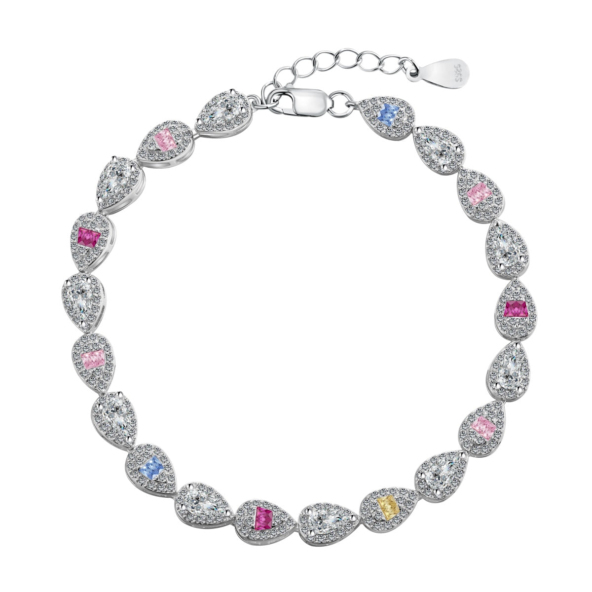 [Amore]0.25 Carat Radiant Water Drop Shape Daily Bracelet