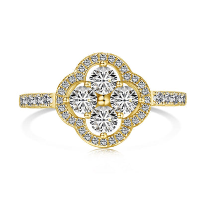 [Amore]Four Leaf Clover Flower Design Ring
