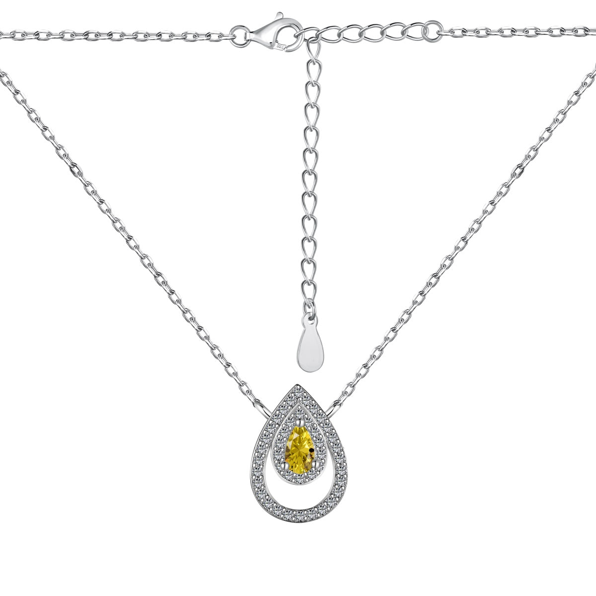 [Amore]Sparkling Pear Cut Necklace