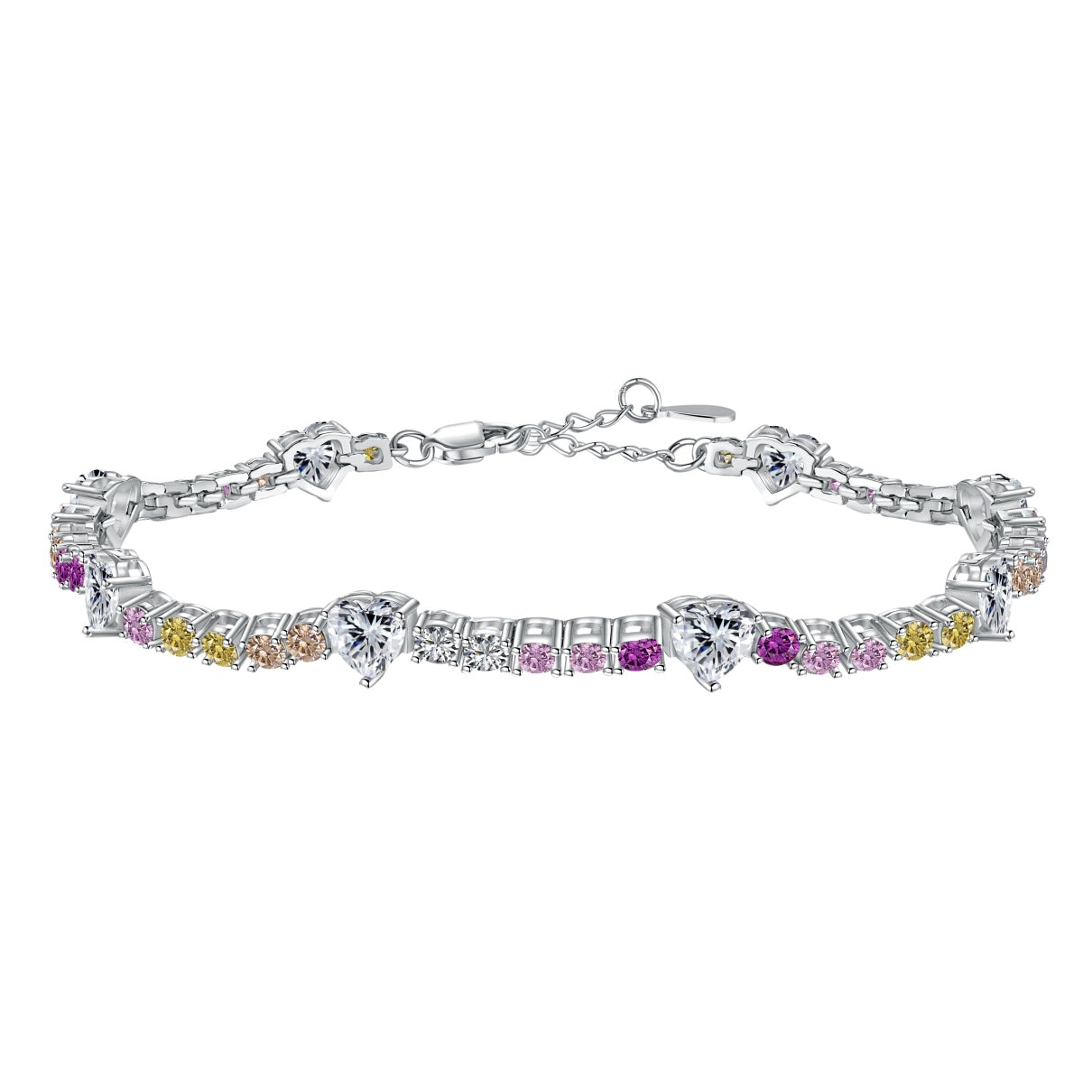 [Amore]Romantic Heart Shape Round Cut Lover Bracelet
