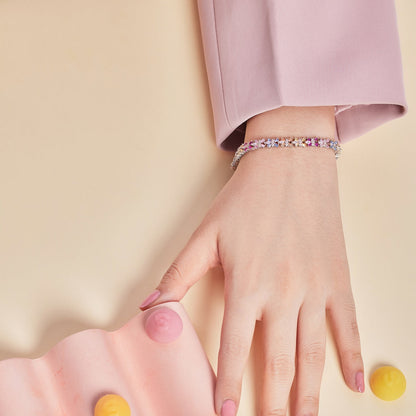 [Amore]Radiant Colorful Emerald Cut Party Bracelet