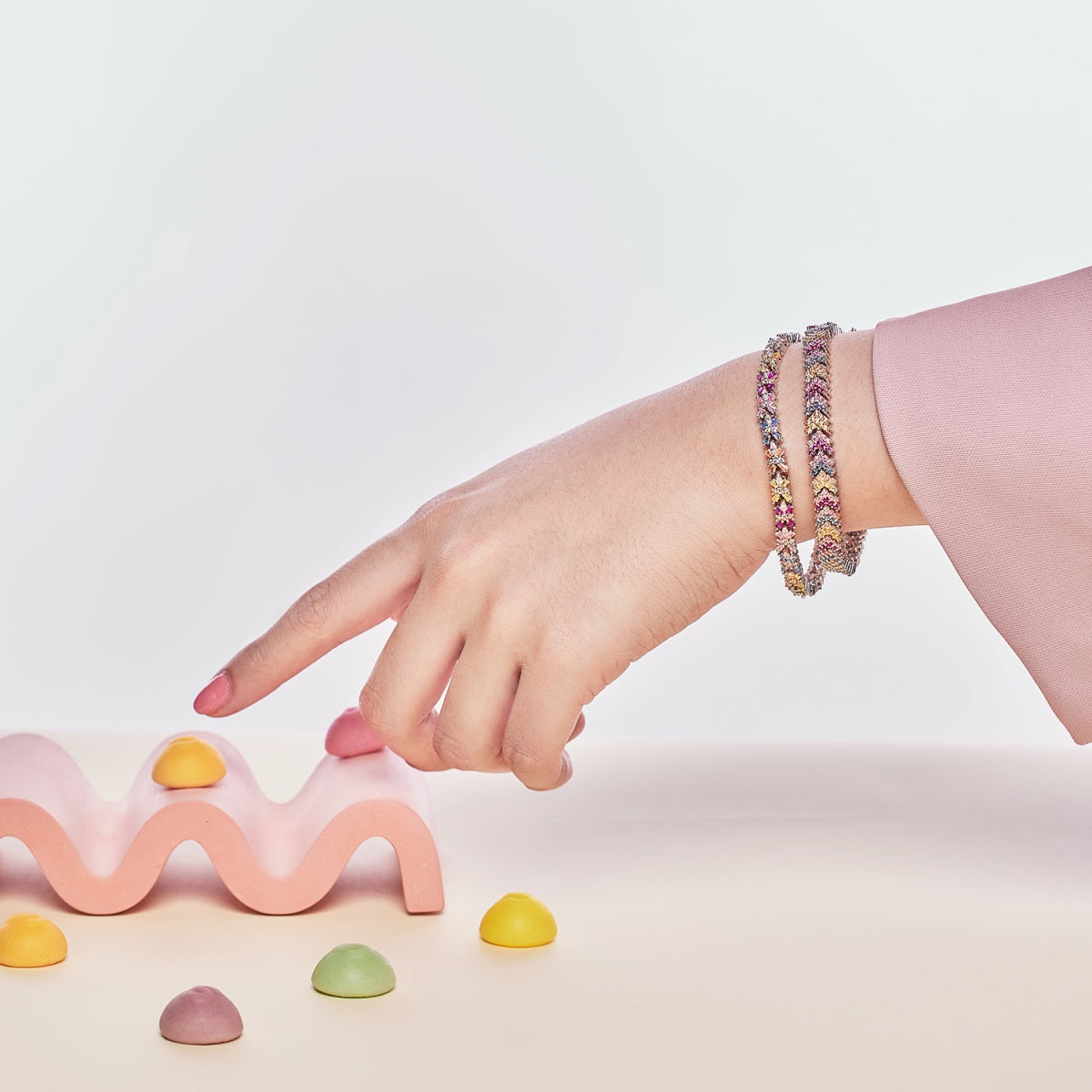 [Amore]Radiant Colorful Emerald Cut Party Bracelet