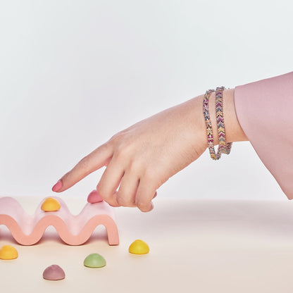 [Amore]Radiant Colorful Emerald Cut Party Bracelet