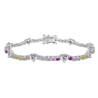 [Amore]Romantic Heart Shape Round Cut Lover Bracelet