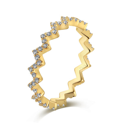 [Amore]Delicate Enchanting Wave Shape Daily Ring