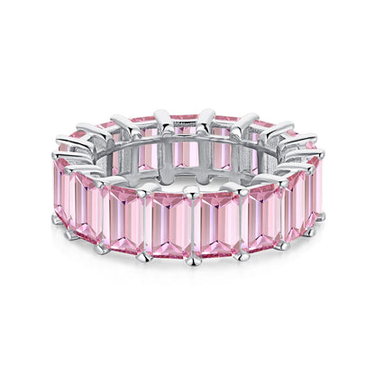 [Amore]0.75 Carat Elegant Emerald Cut Tennis Ring