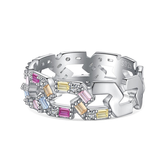 [Amore]Sparkling Vibrant Emerald Cut Daily Ring