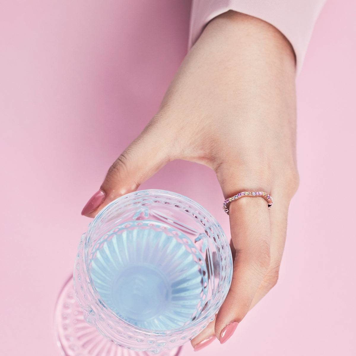 [Amore]Dainty Colorful Round Cut Party Ring