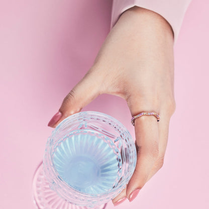 [Amore]Dainty Colorful Round Cut Party Ring