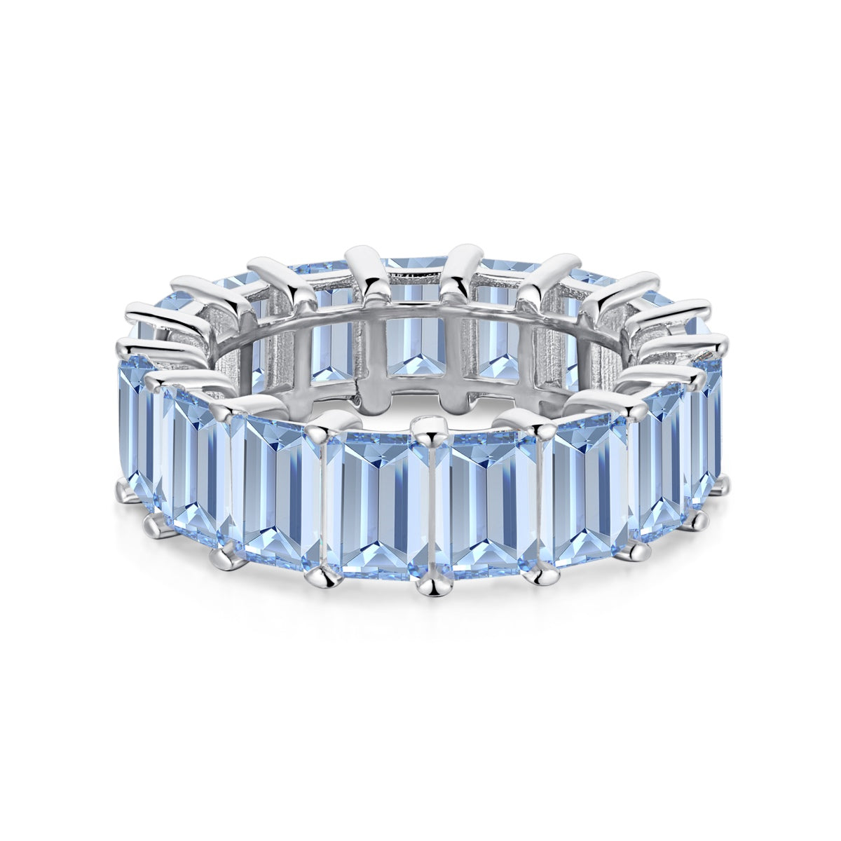 [Amore]0.75 Carat Elegant Emerald Cut Tennis Ring