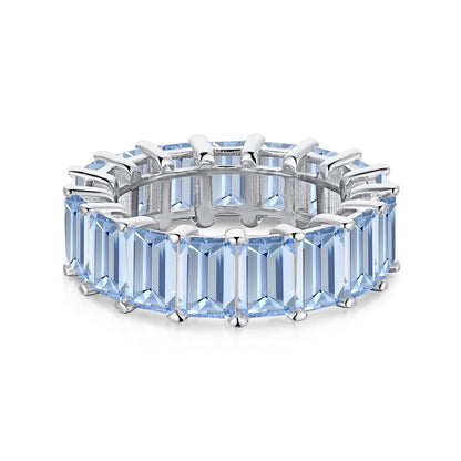 [Amore]0.75 Carat Elegant Emerald Cut Tennis Ring