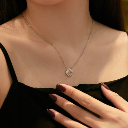 [Amore]Sparkling Asscher Cut Necklace