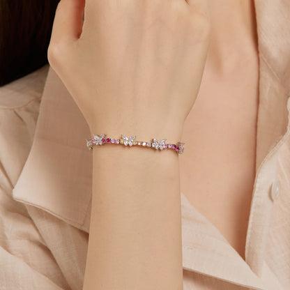 [Amore]Ornate Colorful Butterfly Shape Round Cut Daily Bracelet