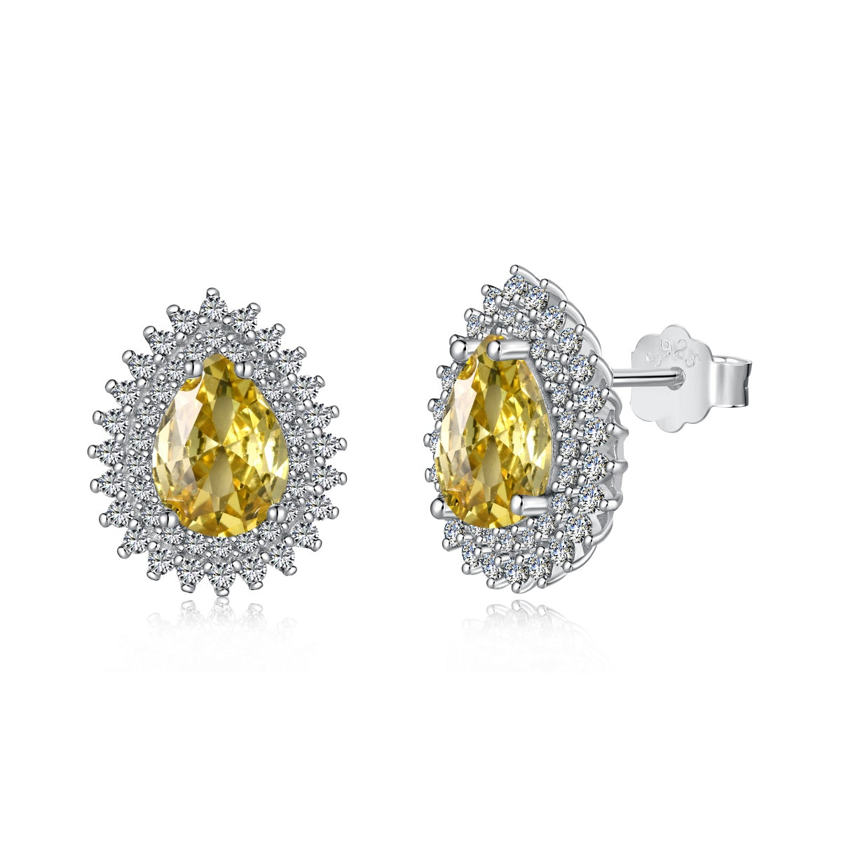 [Amore]Delicate Gorgeous Pear Cut Daily Earrings