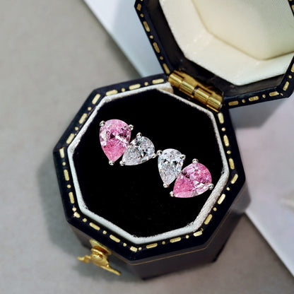 [Amore]Dazzling Elegant Heart Cut Lover Earrings