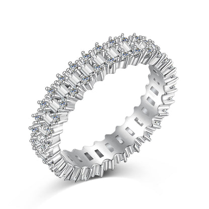 [Amore]Splashy Ornate Emerald Cut Cocktail Ring