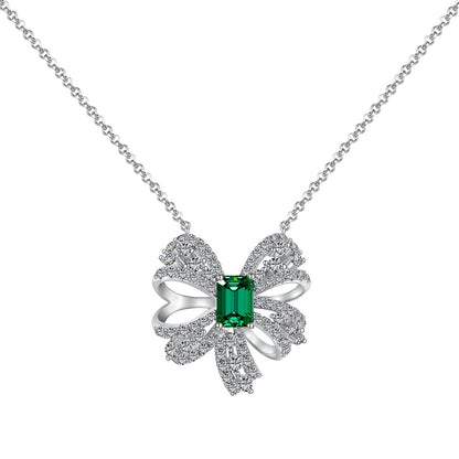 [Amore]Luxurious Flower Shape Emerald Cut Necklace