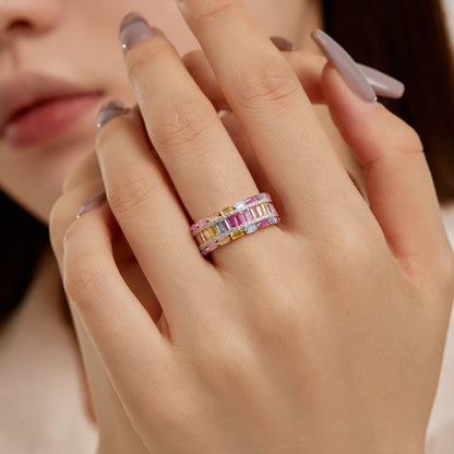 [Amore]Dazzling Colorful Radiant Cut Party Ring