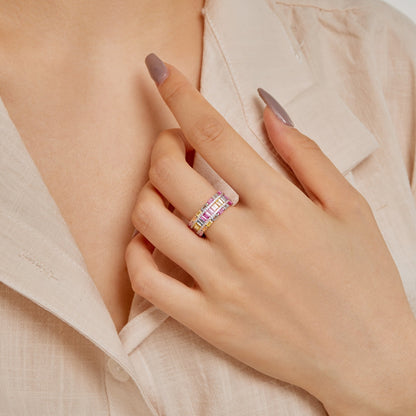 [Amore]Dazzling Colorful Radiant Cut Party Ring