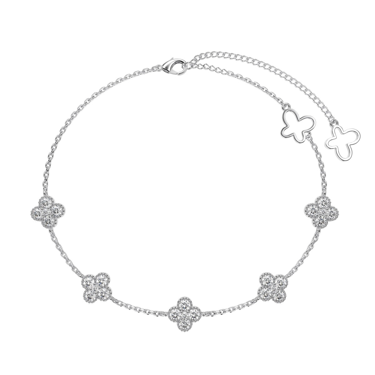 [Amore]Four-Leaf Clover Hollow Butterfly Bracelet
