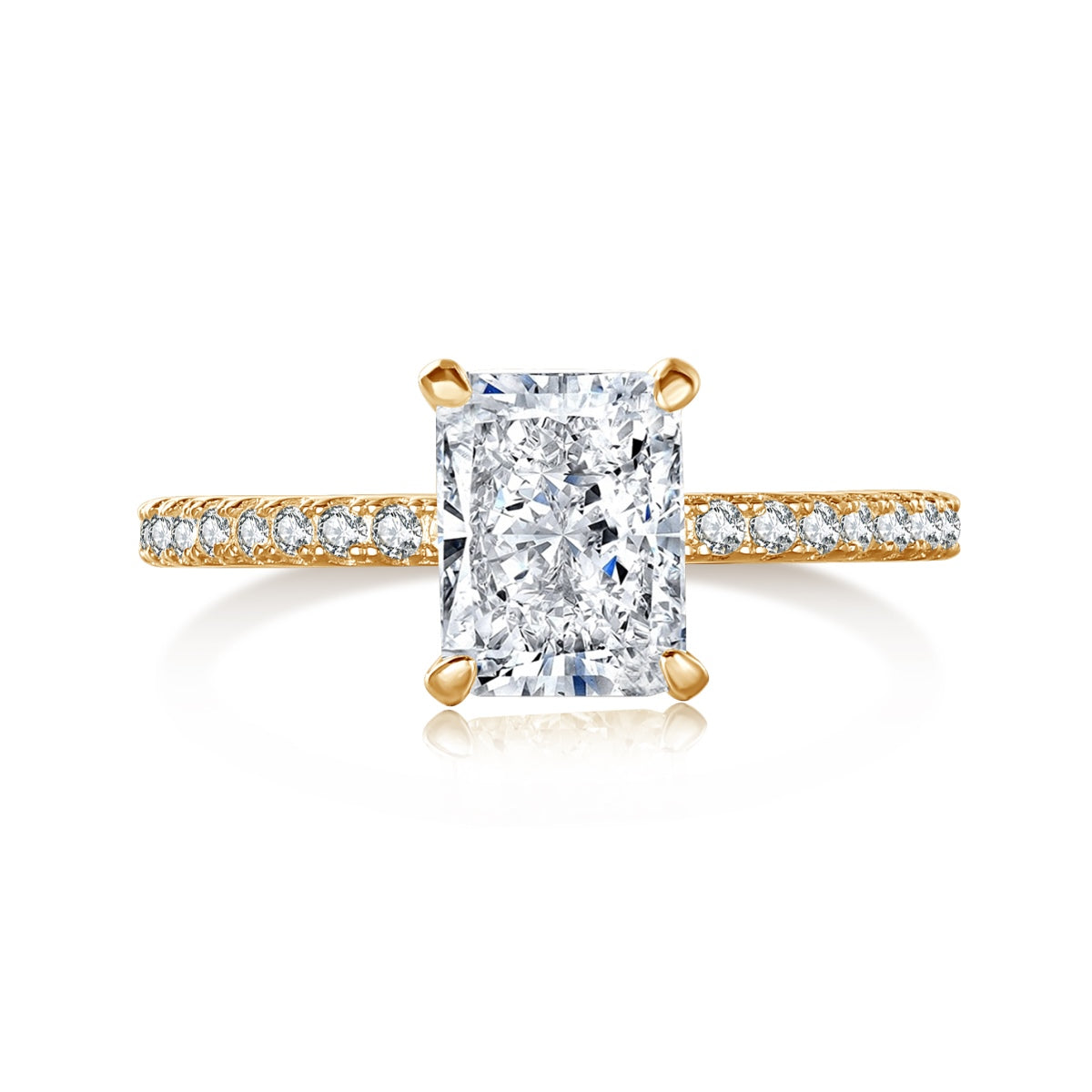[Amore]2.0 Carat Dazzling Sparkling Radiant Cut Party Ring
