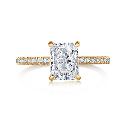 [Amore]2.0 Carat Dazzling Sparkling Radiant Cut Party Ring