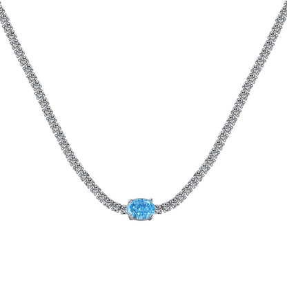 [Amore]1.0 Carat Shining Oval Cut Necklace