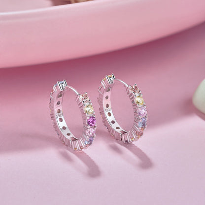 [Amore]Radiant Colorful Round Cut Earrings
