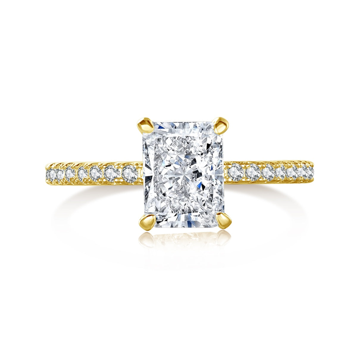 [Amore]2.0 Carat Dazzling Sparkling Radiant Cut Party Ring