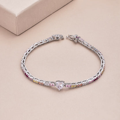 [Amore]Delicate Romantic Heart Shape Lover Bracelet