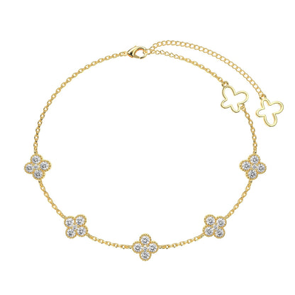 [Amore]Four-Leaf Clover Hollow Butterfly Bracelet