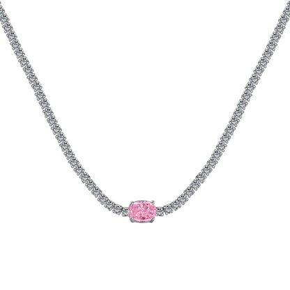 [Amore]1.0 Carat Shining Oval Cut Necklace