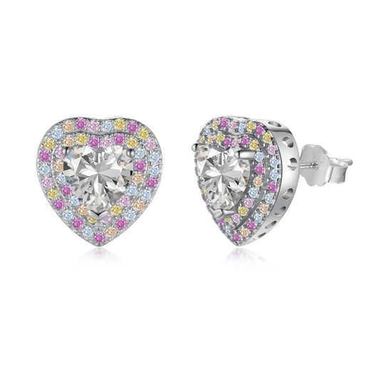 [Amore]Dazzling Heart Shape Lover Earrings