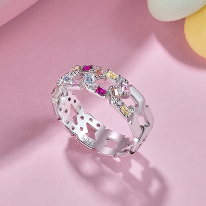 [Amore]Sparkling Vibrant Emerald Cut Daily Ring